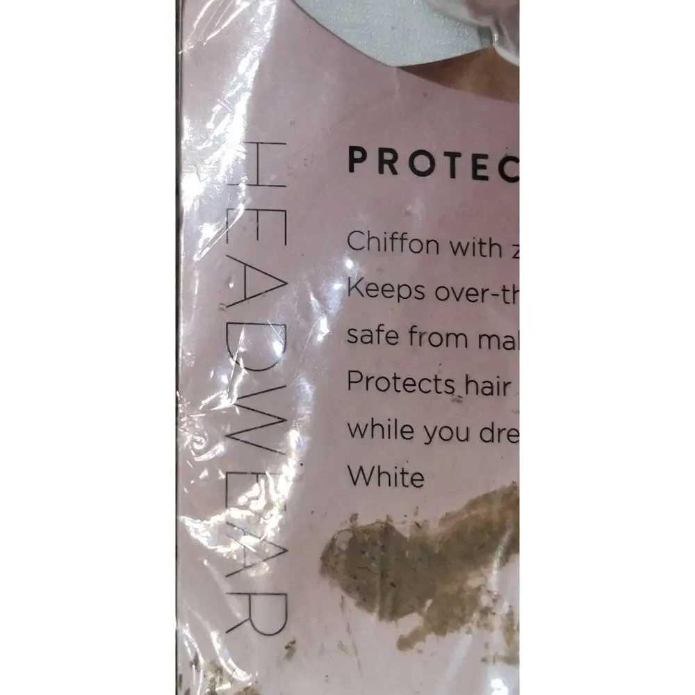 Betty Dain White Makeup Protector Hood, Protects Hair Make Up